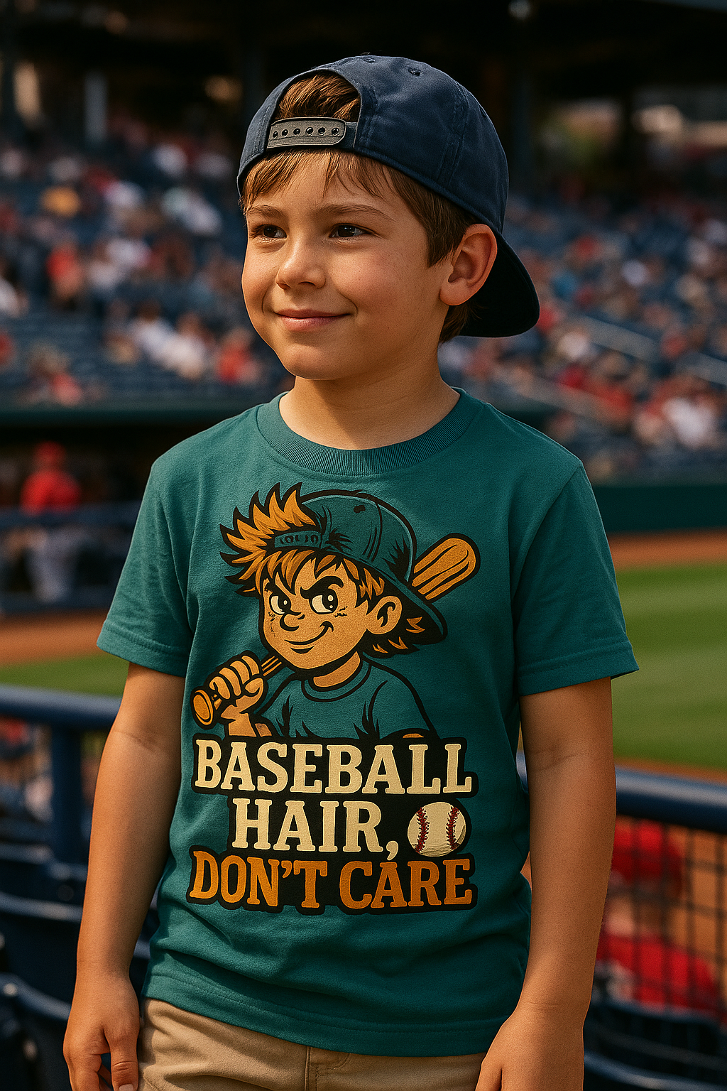 Baseball Hair Don't Care Kids Tee, Youth Casual T-Shirt, Fun Sports Shirt, Birthday Gift, Summer Outfit