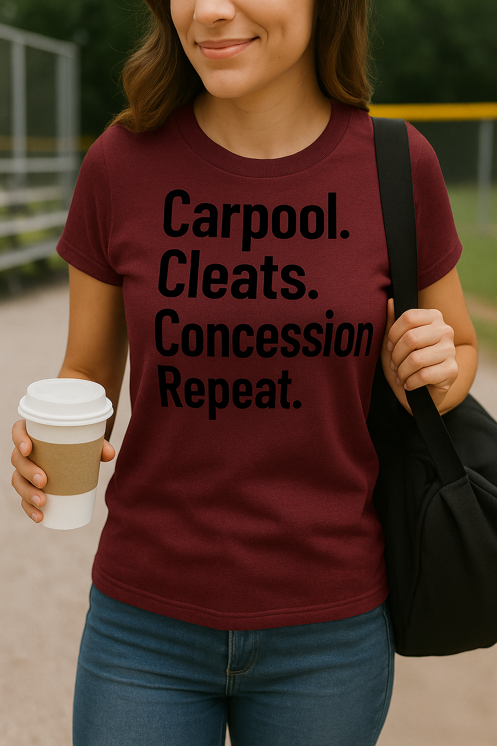 Carpool. Cleats. Concession. Repeat. T-Shirt – Sports Mom Life Tee