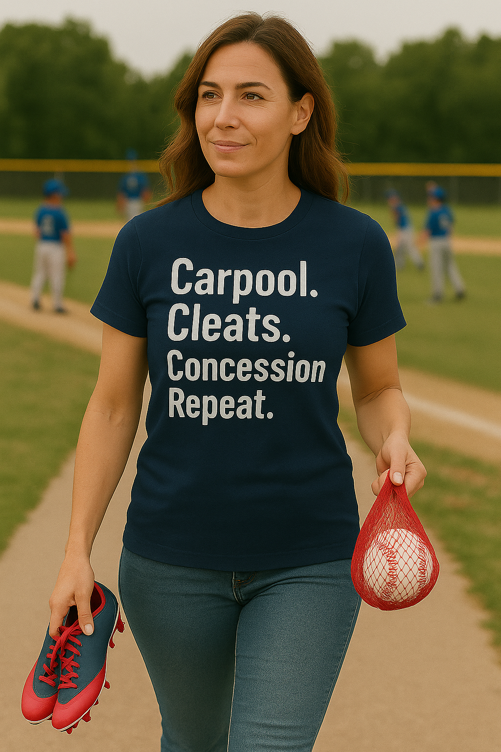 Carpool. Cleats. Concession. Repeat. T-Shirt – Sports Mom Life Tee