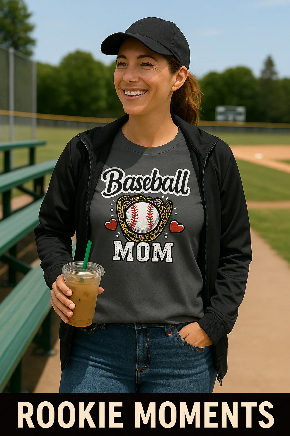 Baseball MOM – Leopard Glove Edition Tee
