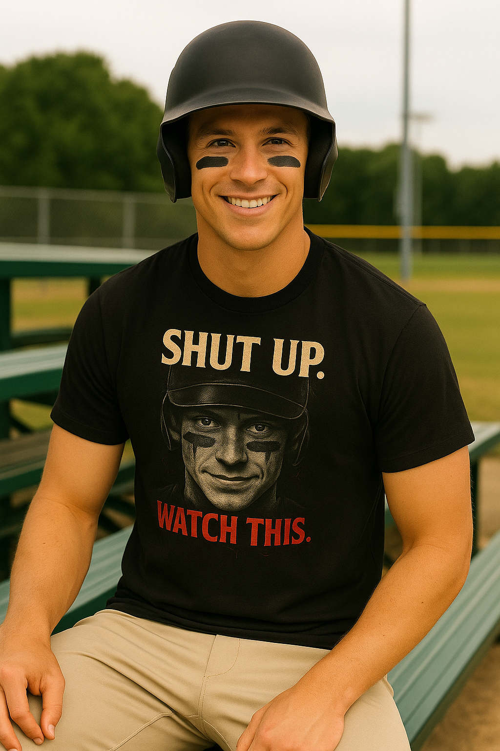 Shut Up, Watch This – Teen Baseball T-Shirt