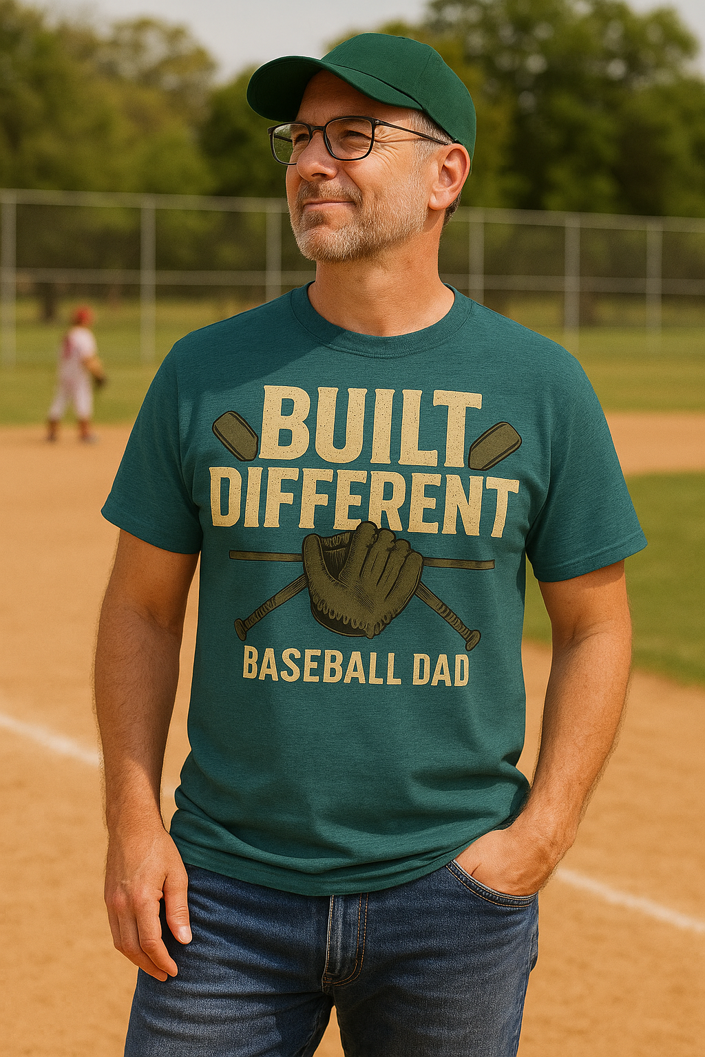 Built Different – Baseball Dad T-Shirt