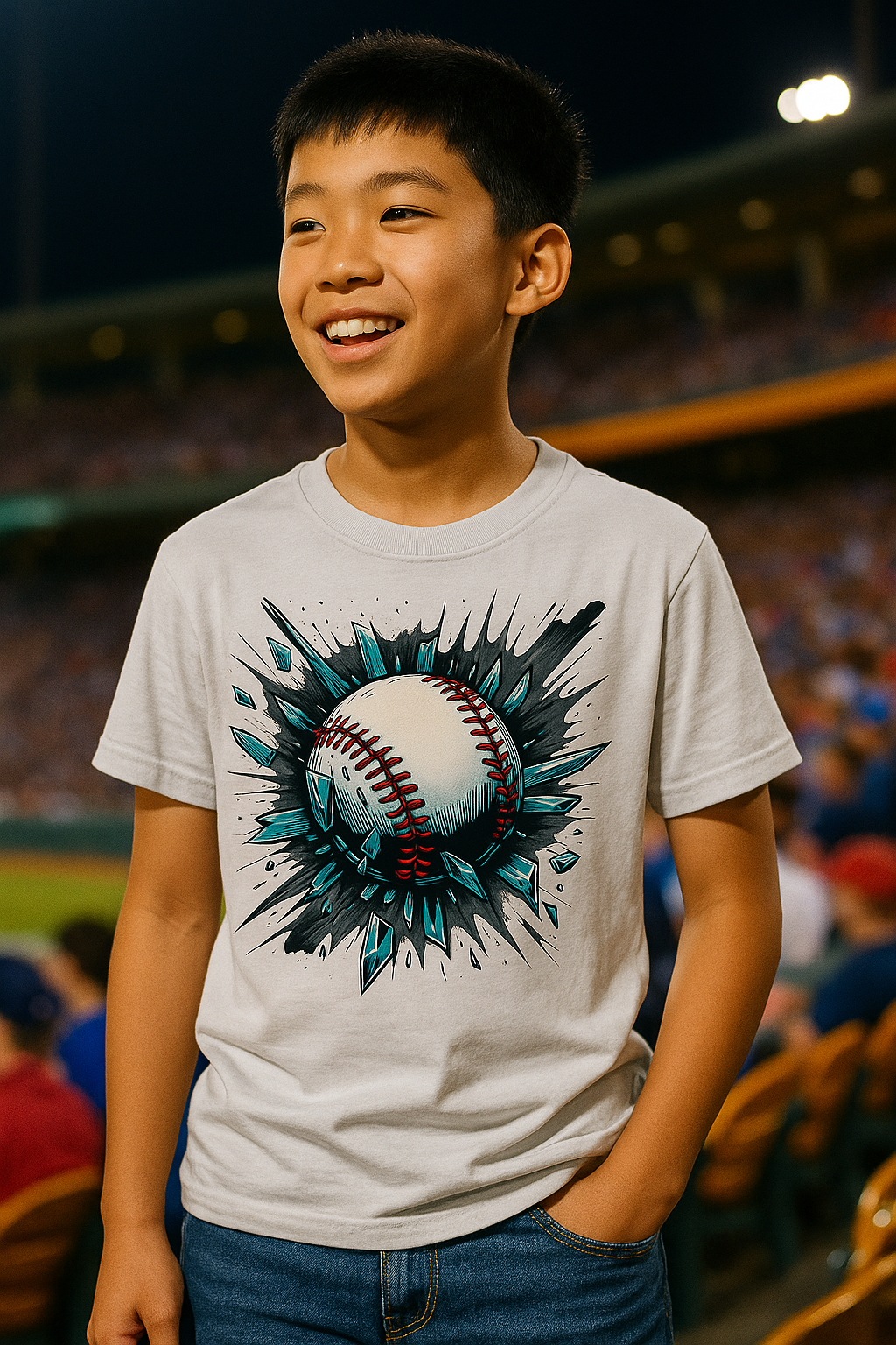 Shatterball – Teen Baseball T-Shirt