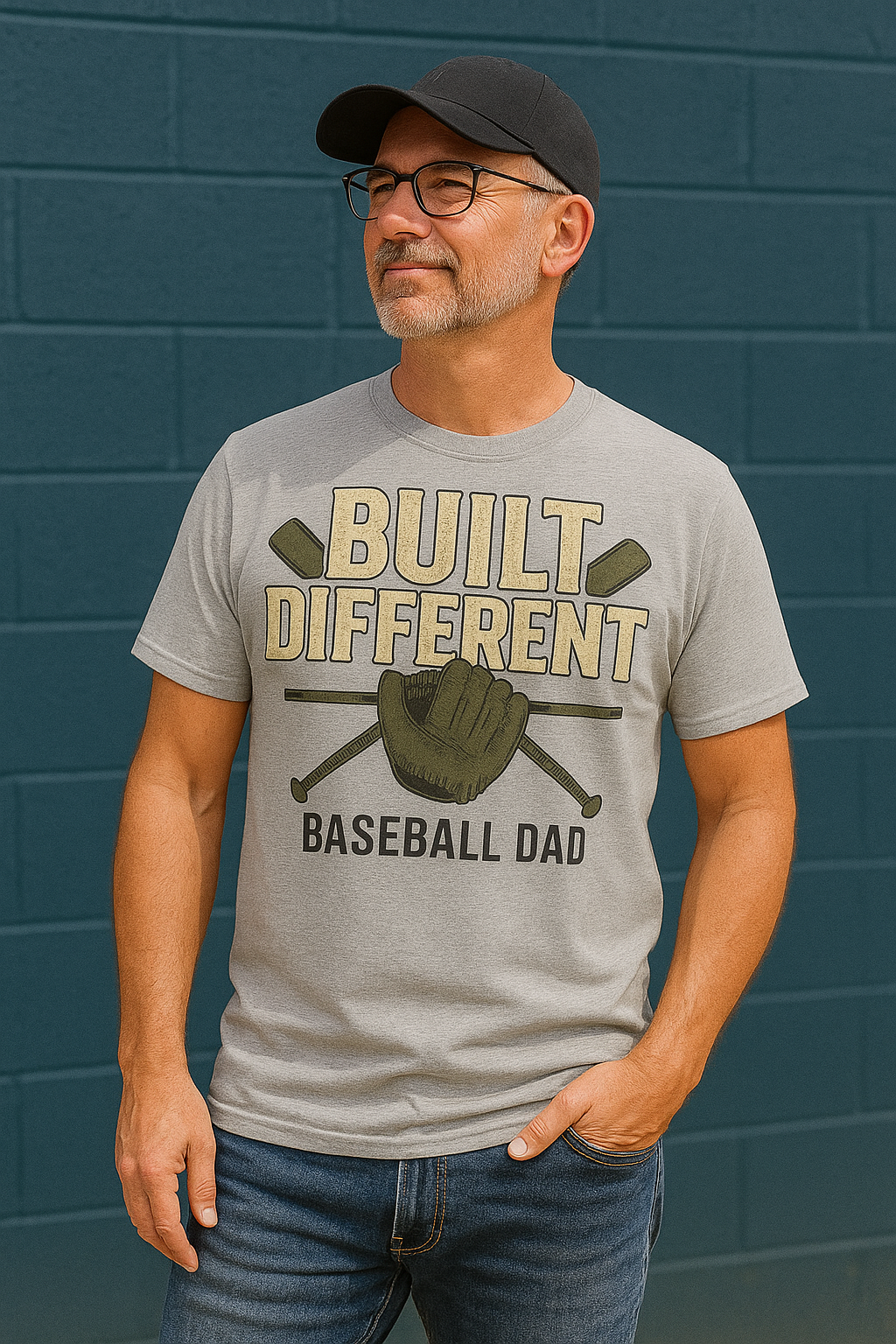 Built Different – Baseball Dad T-Shirt