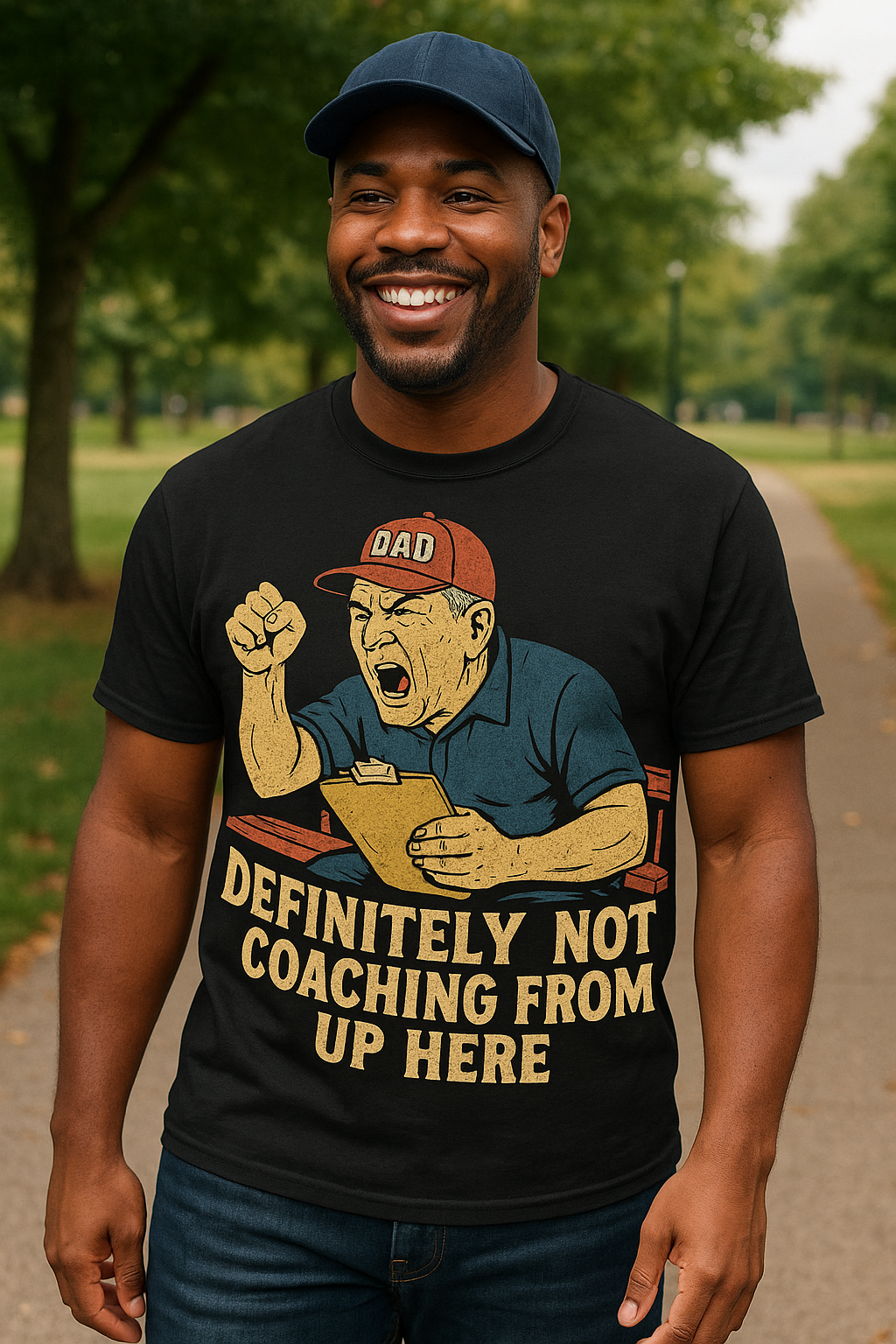 Definitely Not Coaching From Up Here – Baseball Dad Tee