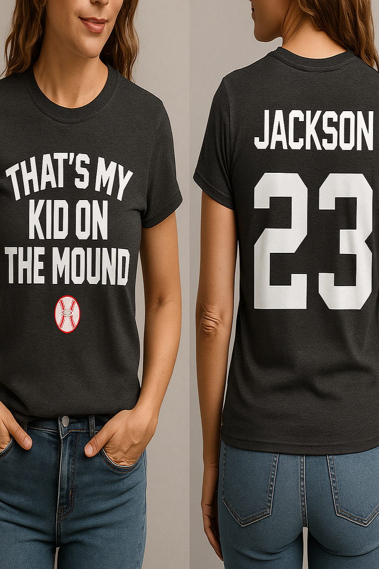 That’s My Kid on the Mound – Custom Baseball Mom Shirt