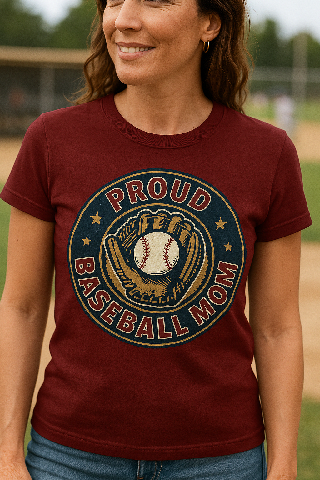 Proud Baseball Mom T-Shirt – Vintage Softstyle Tee