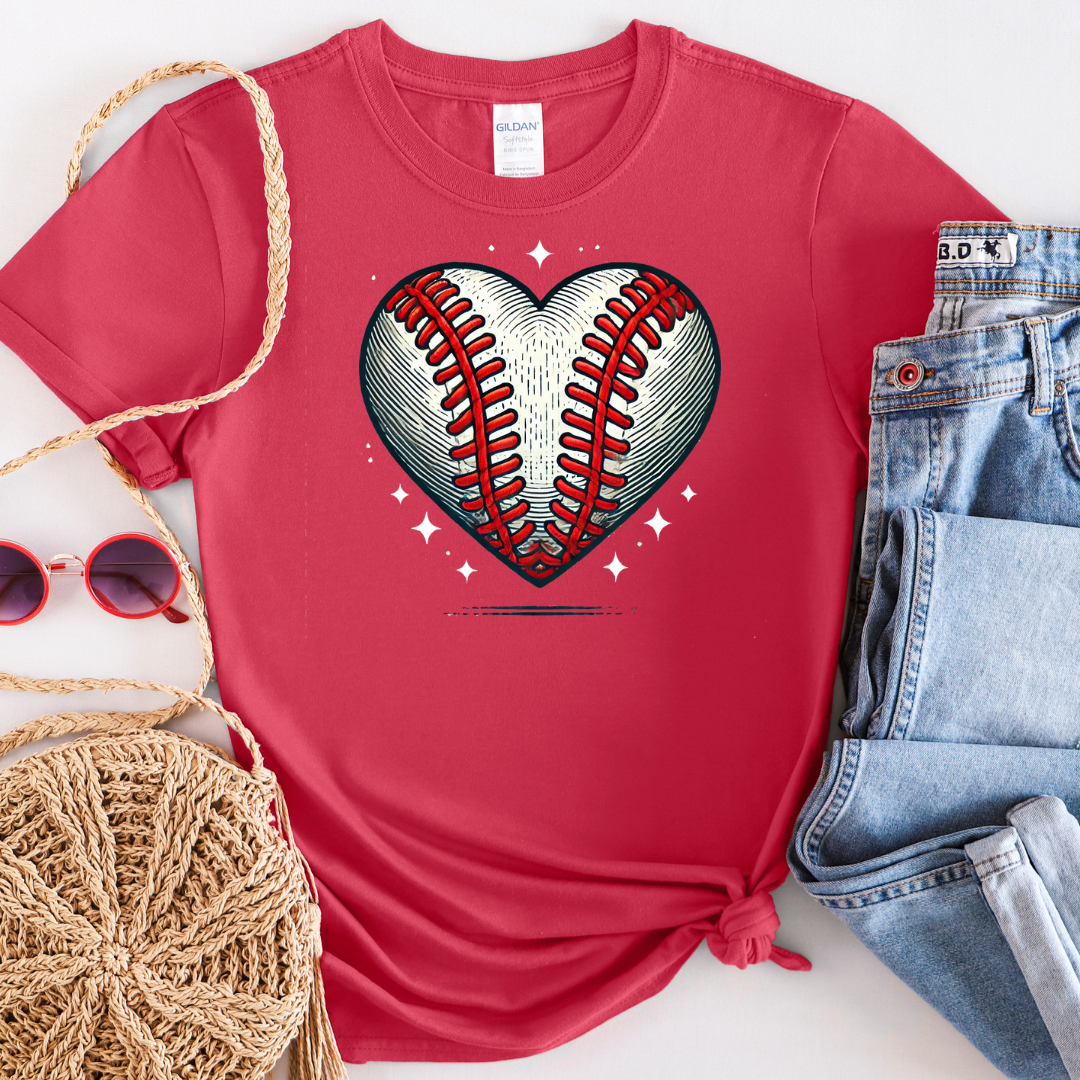 Baseball Heart Softstyle T-Shirt