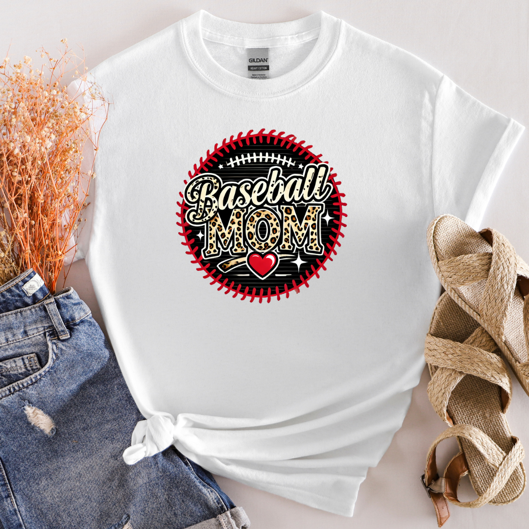 Leopard Baseball Mom Softstyle T-Shirt