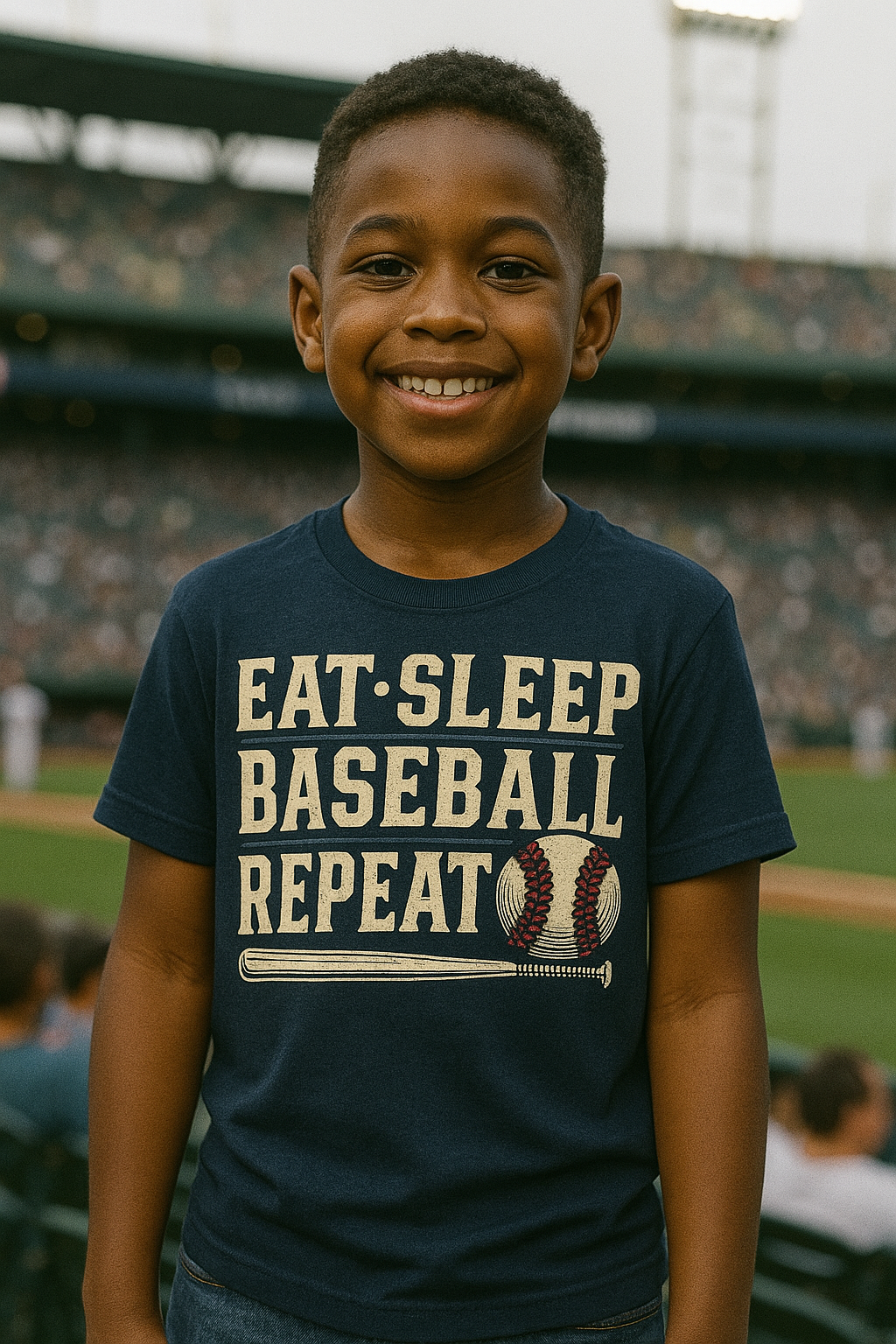 Eat Sleep Baseball Repeat Youth Baseball Shirt Funny Sports Tee for Kids