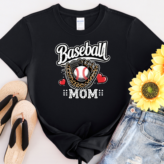 Glove and Hearts Baseball Mom