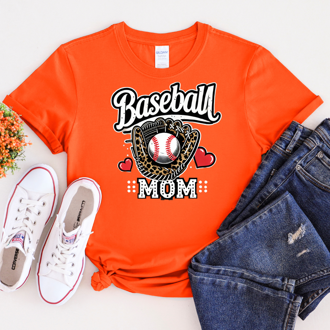 Glove and Hearts Baseball Mom