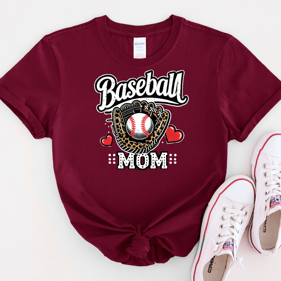 Glove and Hearts Baseball Mom