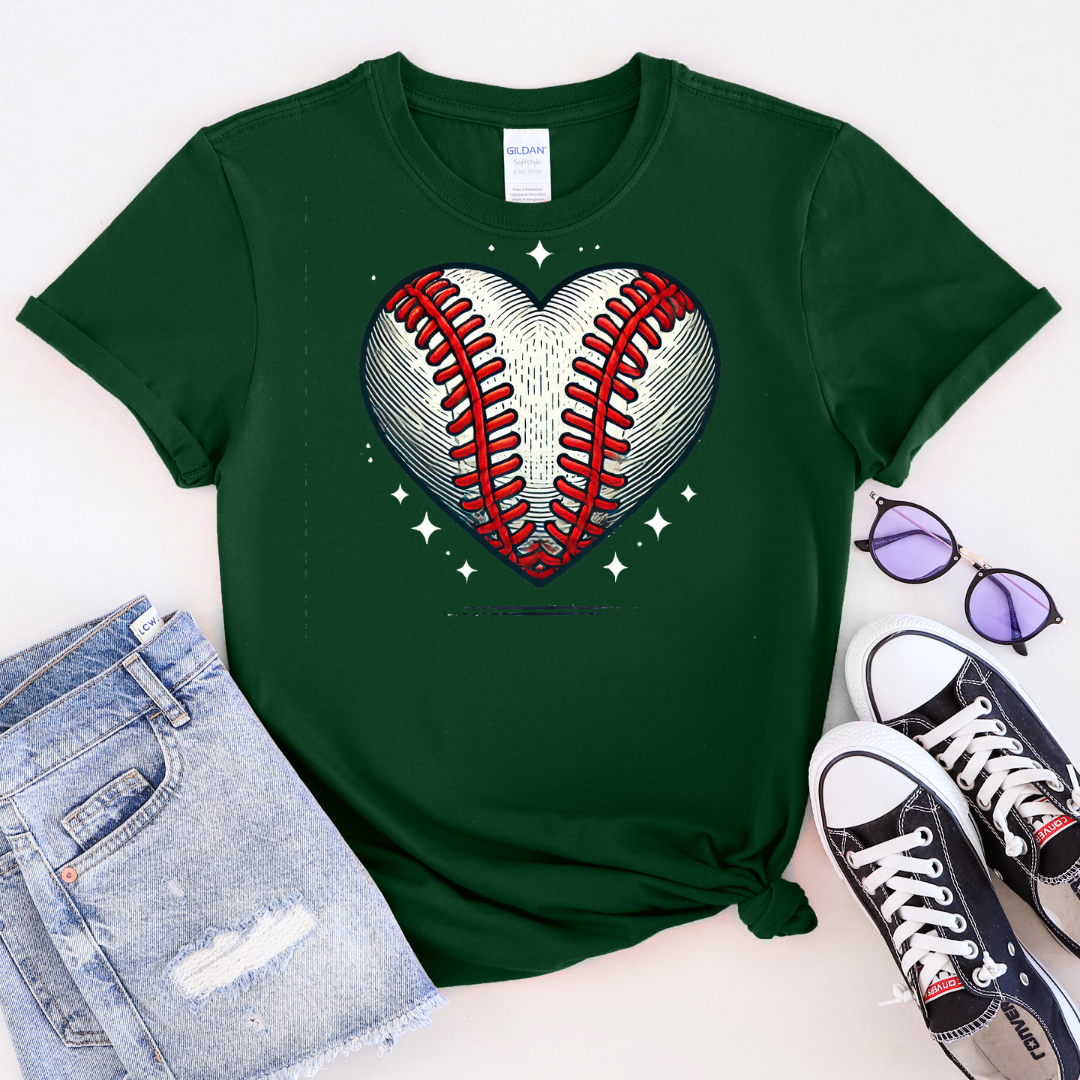 Baseball Heart Softstyle T-Shirt