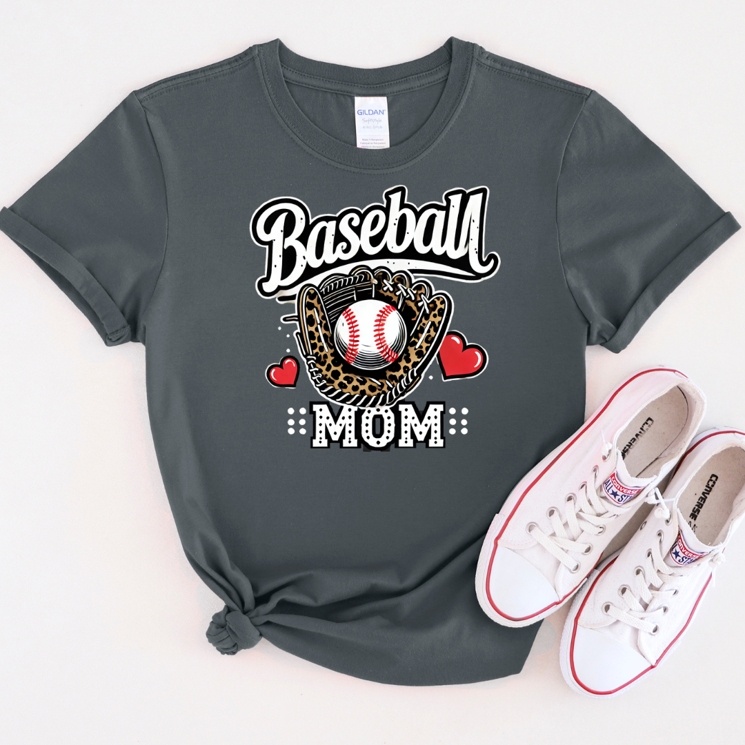 Glove and Hearts Baseball Mom