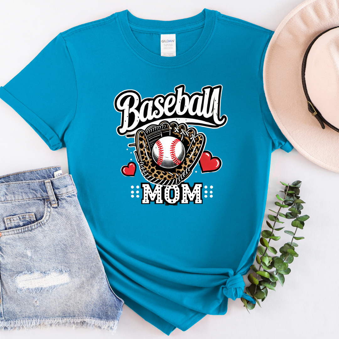 Glove and Hearts Baseball Mom