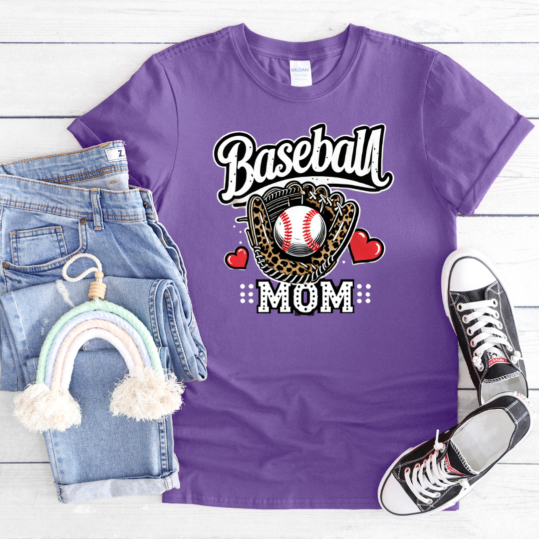 Glove and Hearts Baseball Mom