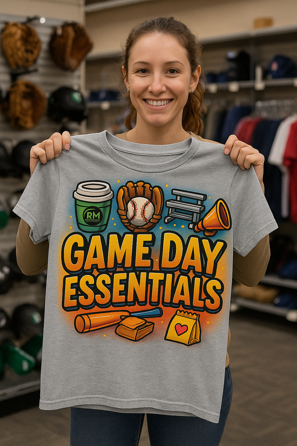 Game Day Essentials Baseball T-Shirt – Funny Sports Mom Tee