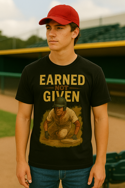 Earned Not Given – Teen Baseball T-Shirt