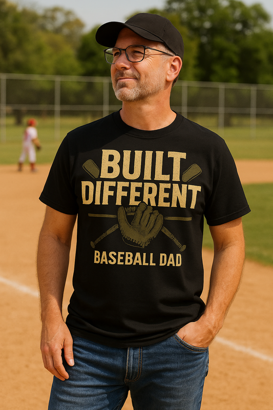 Built Different – Baseball Dad T-Shirt