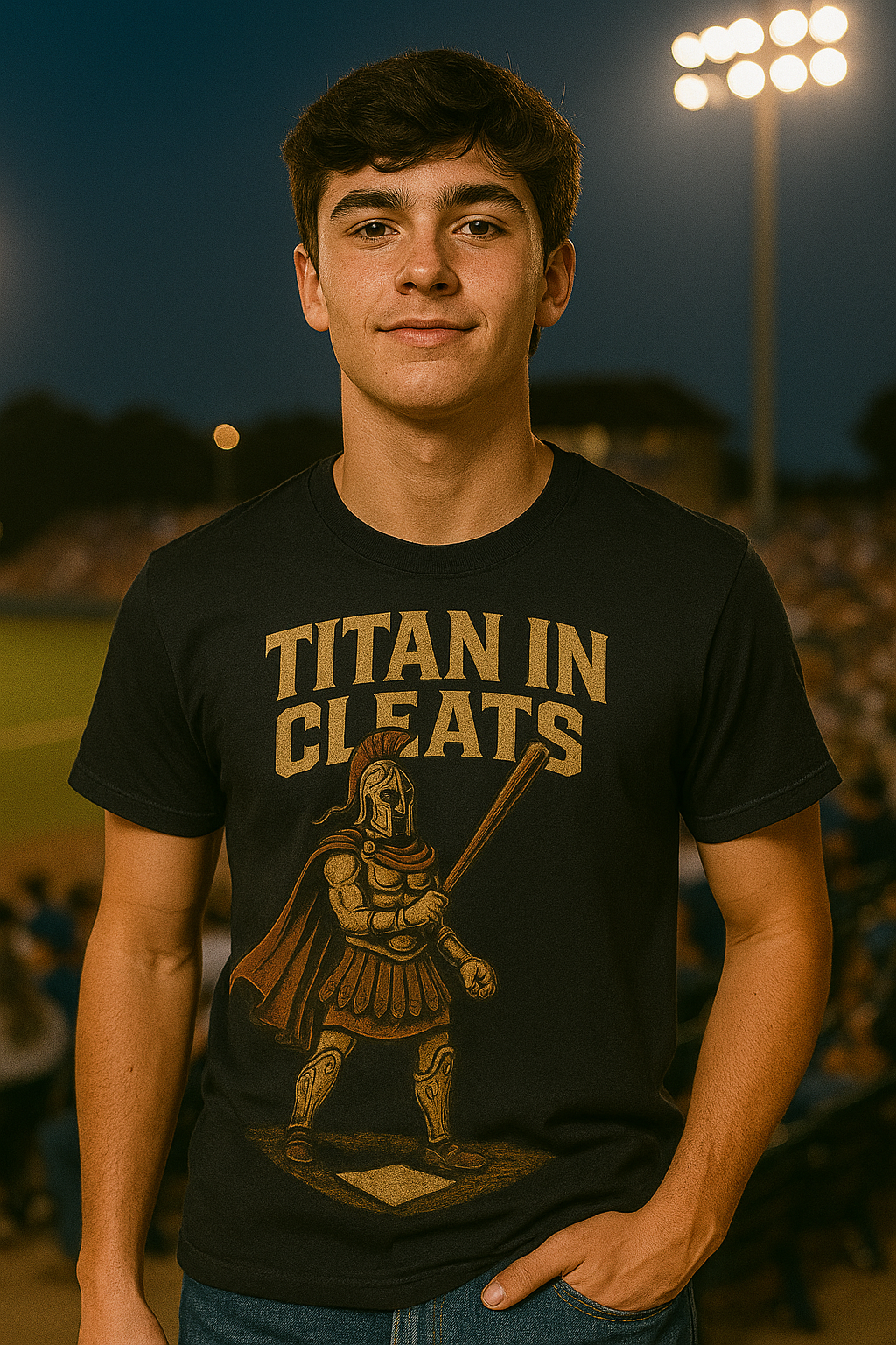 Titan in Cleats – Teen Baseball T-Shirt