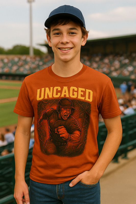 Uncaged – Teen Baseball T-Shirt