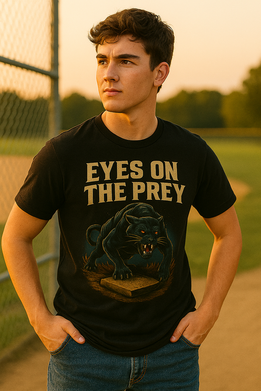 Eyes on the Prey – Teen Baseball T-Shirt
