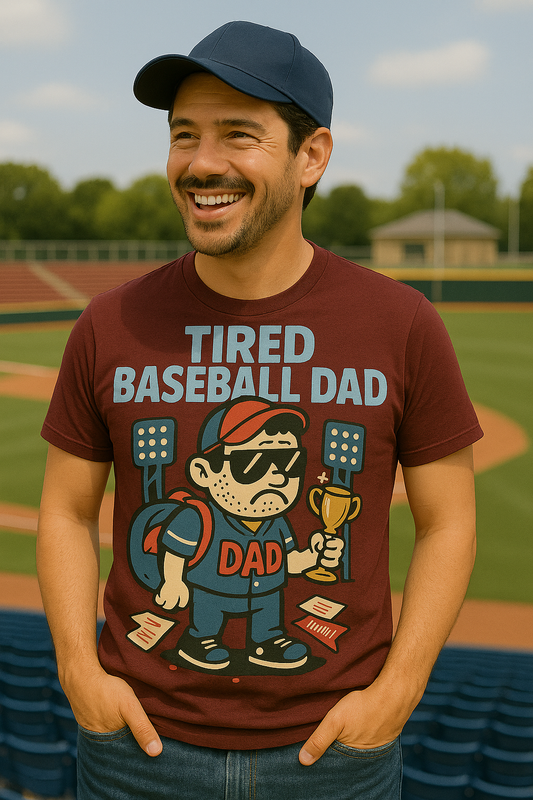 Tired Baseball Dad – Trophy Hauler Tee