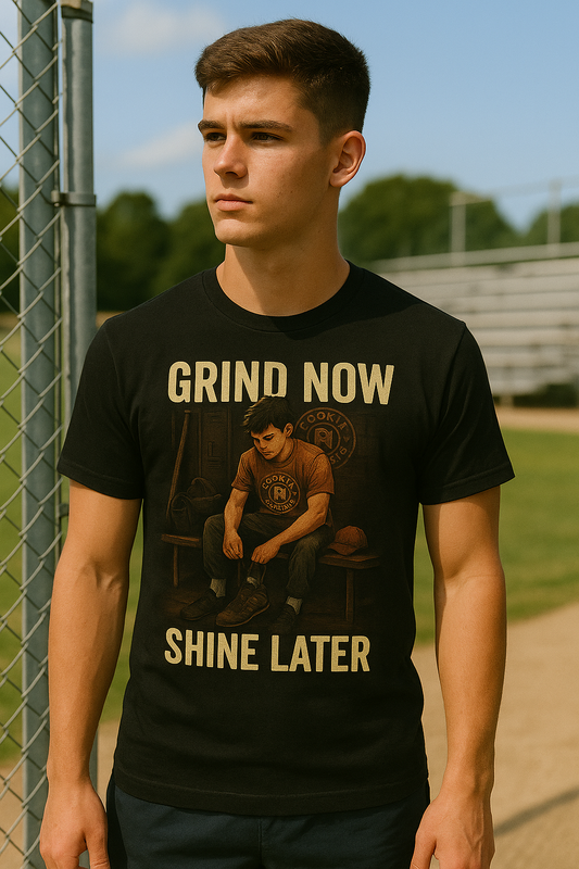 Grind Now, Shine Later – Teen Baseball T-Shirt