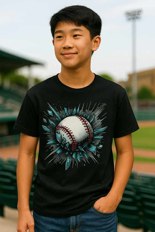 Shatterball – Teen Baseball T-Shirt