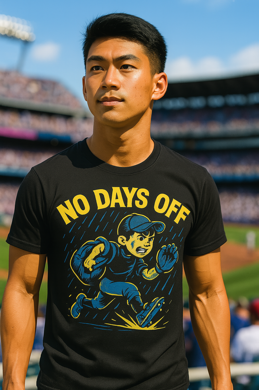 No Days Off – Teen Baseball T-Shirt