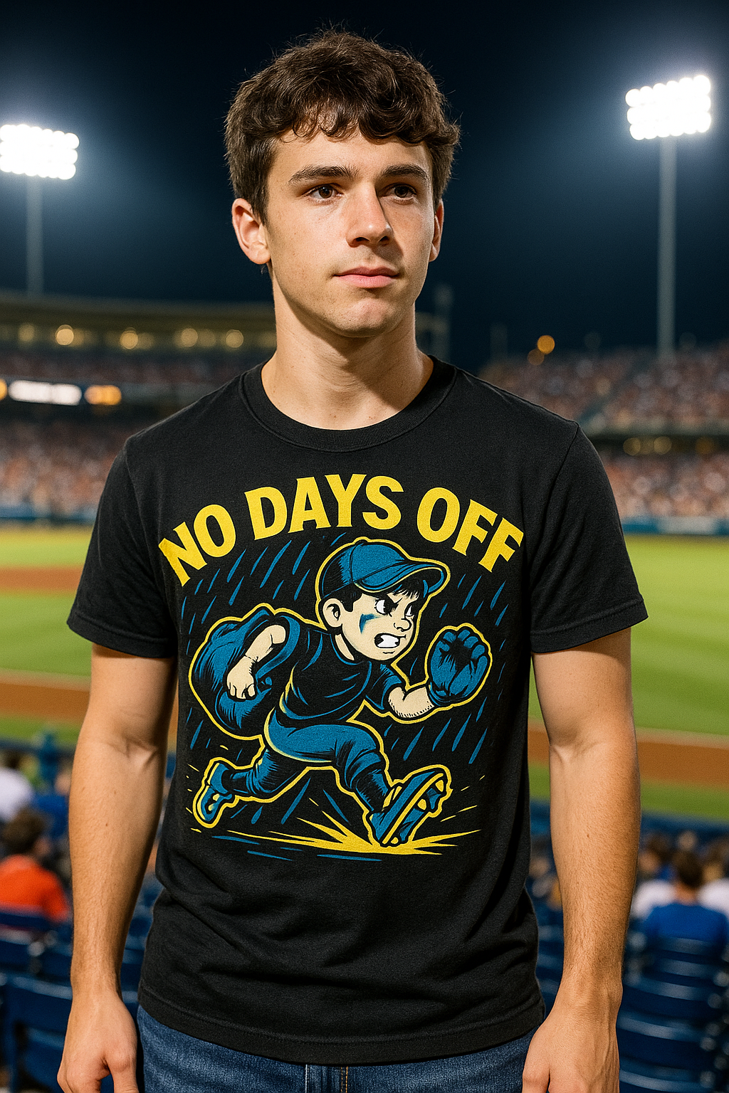 No Days Off – Teen Baseball T-Shirt