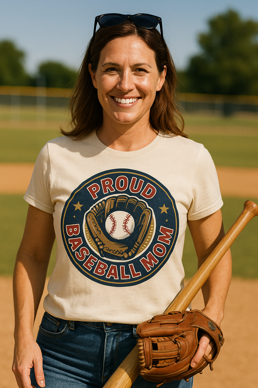 Proud Baseball Mom T-Shirt – Vintage Softstyle Tee